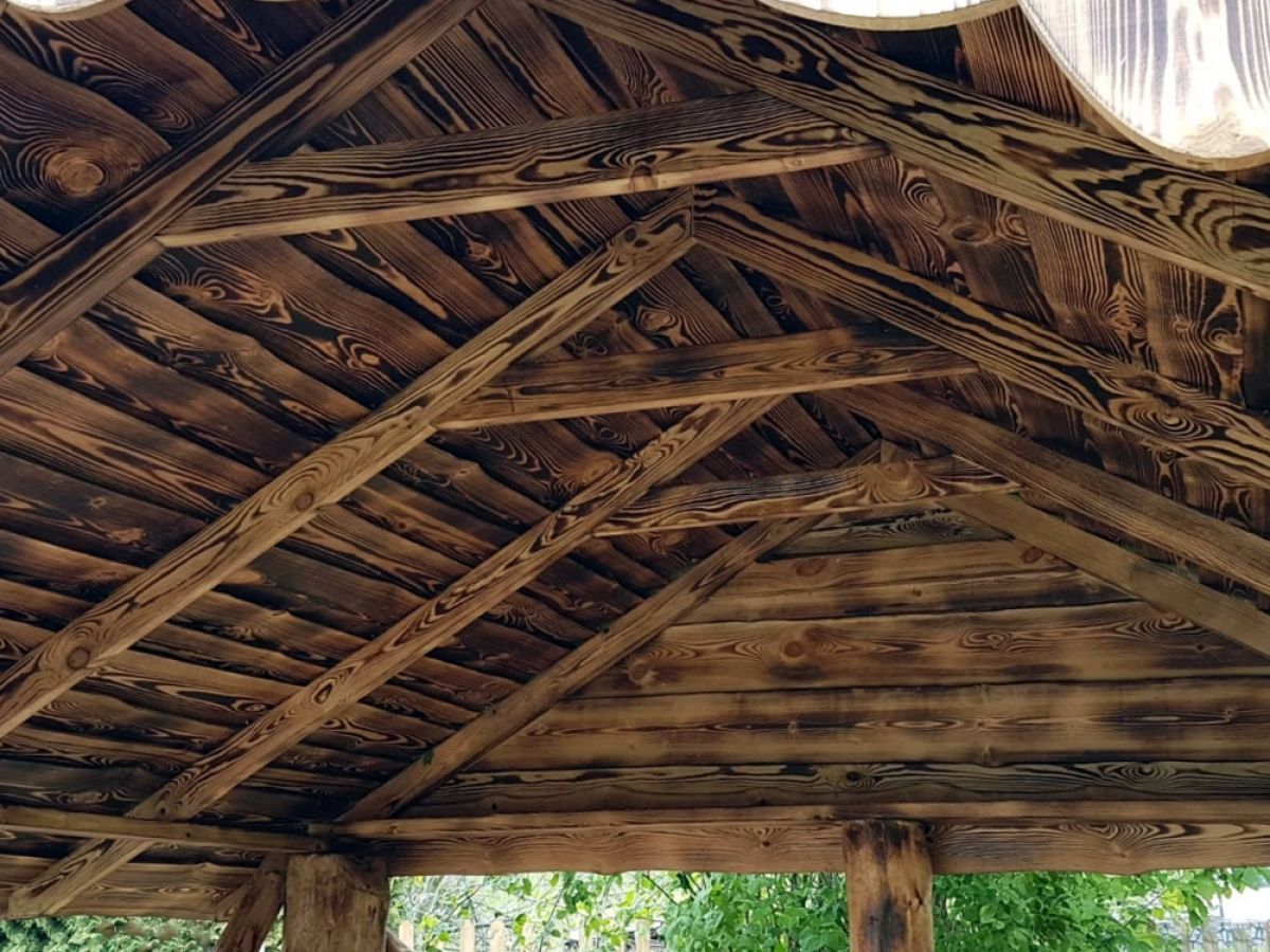Rustic Wooden Log Gazebo