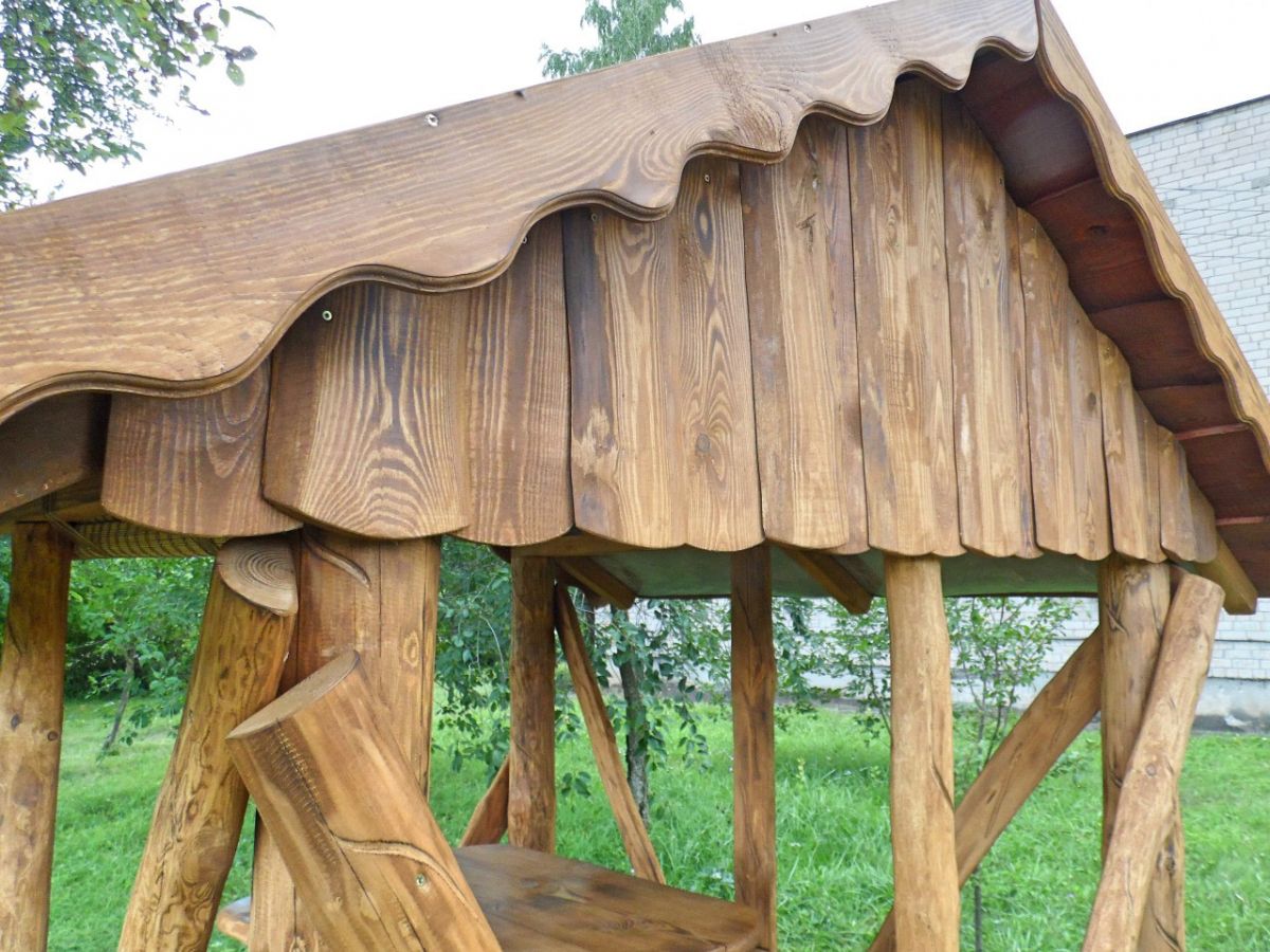 Rustic Wooden Log Gazebo