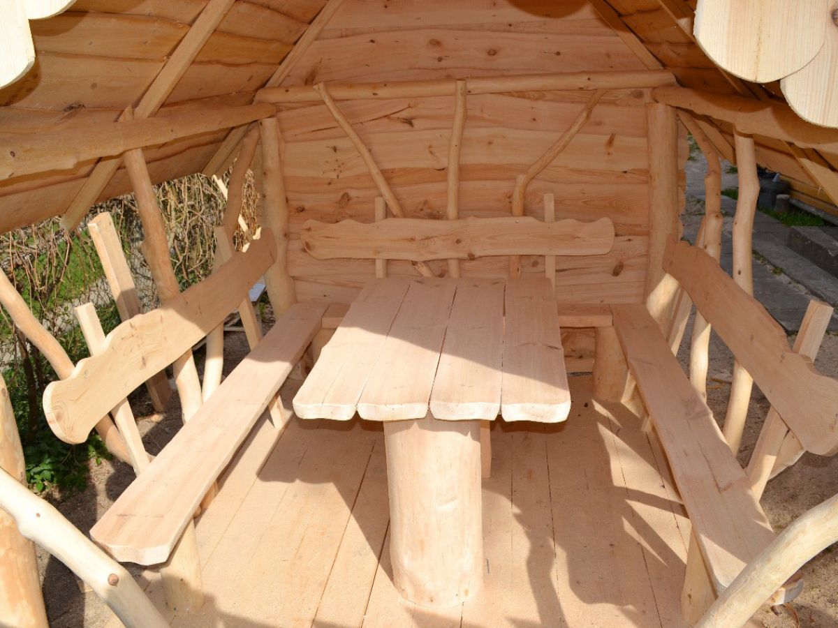 Rustic Wooden Log Gazebo