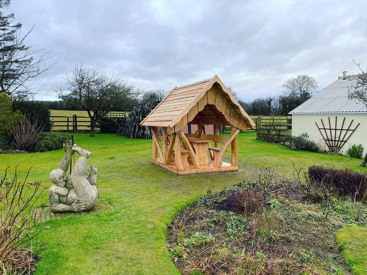Rustic Wooden Log Gazebo