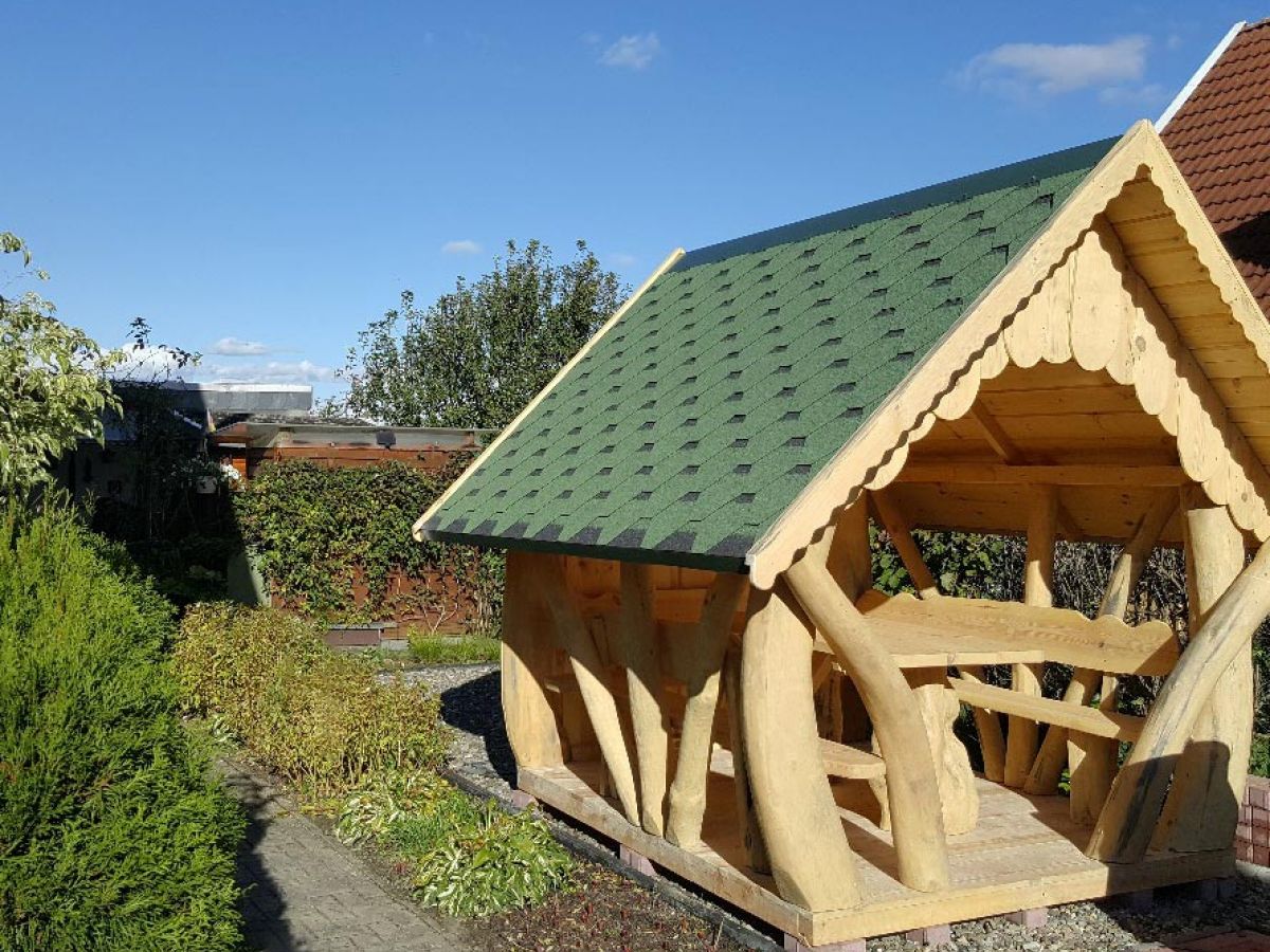 Rustic Wooden Log Gazebo