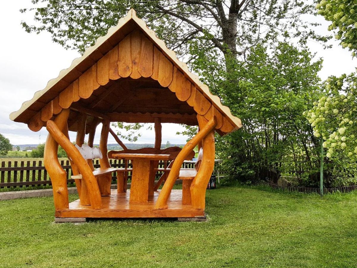 Rustic Wooden Log Gazebo