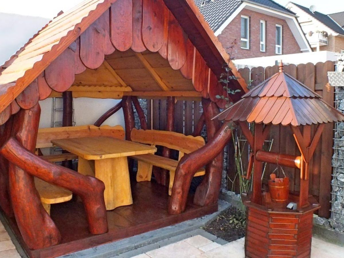 Rustic Wooden Log Gazebo