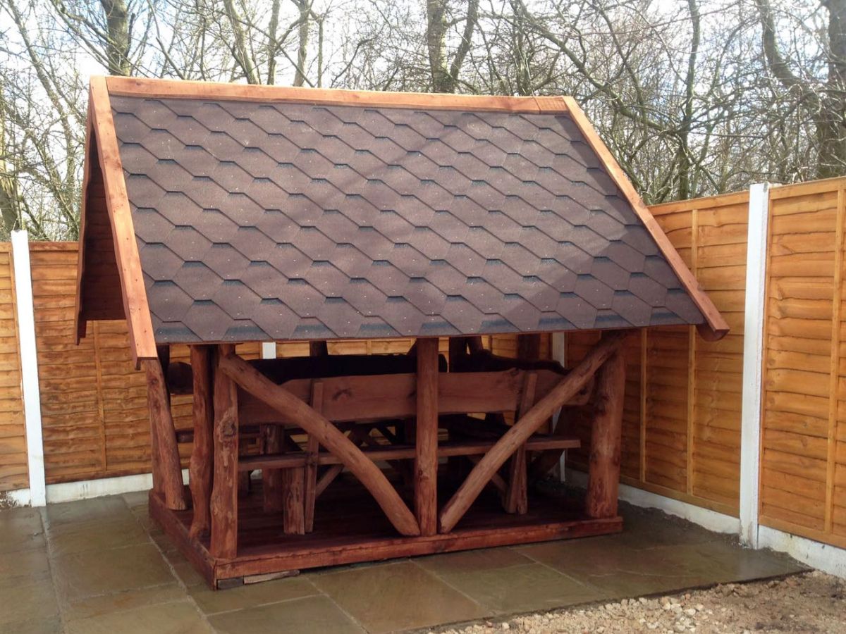 Rustic Wooden Log Gazebo