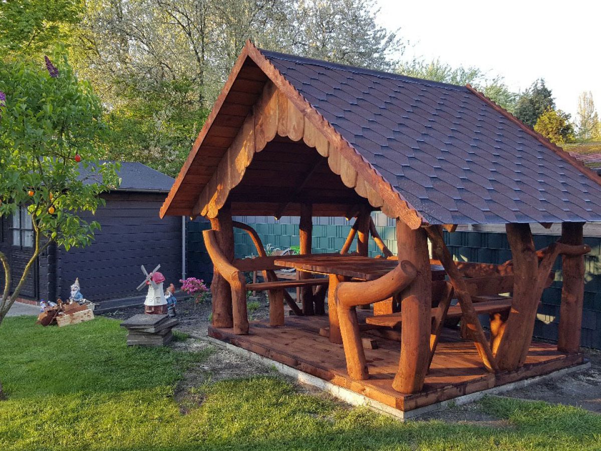 Rustic Wooden Log Gazebo