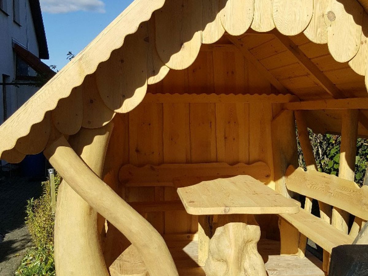 Rustic Wooden Log Gazebo