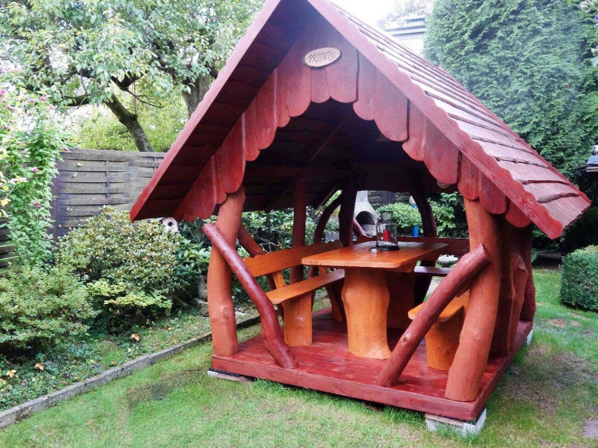 Rustic Wooden Log Gazebo