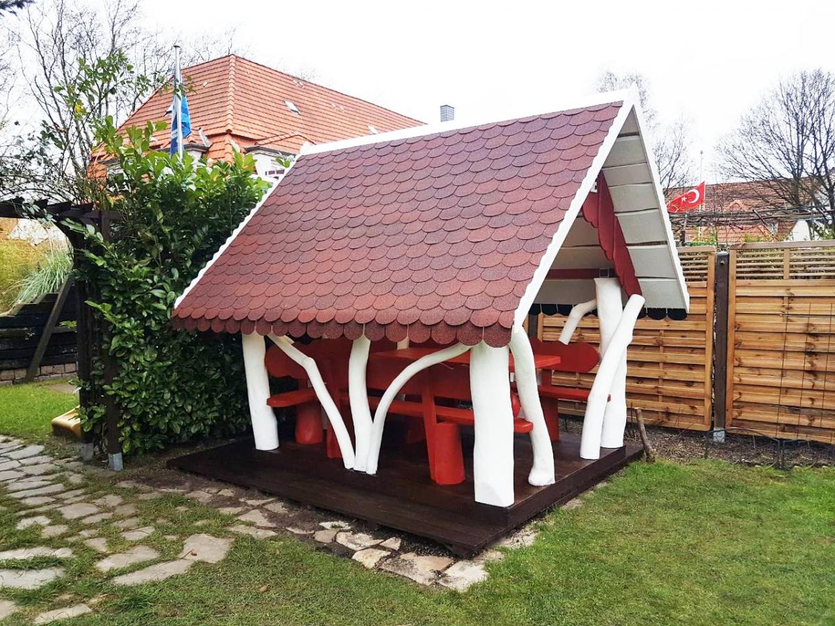 Rustic Wooden Log Gazebo