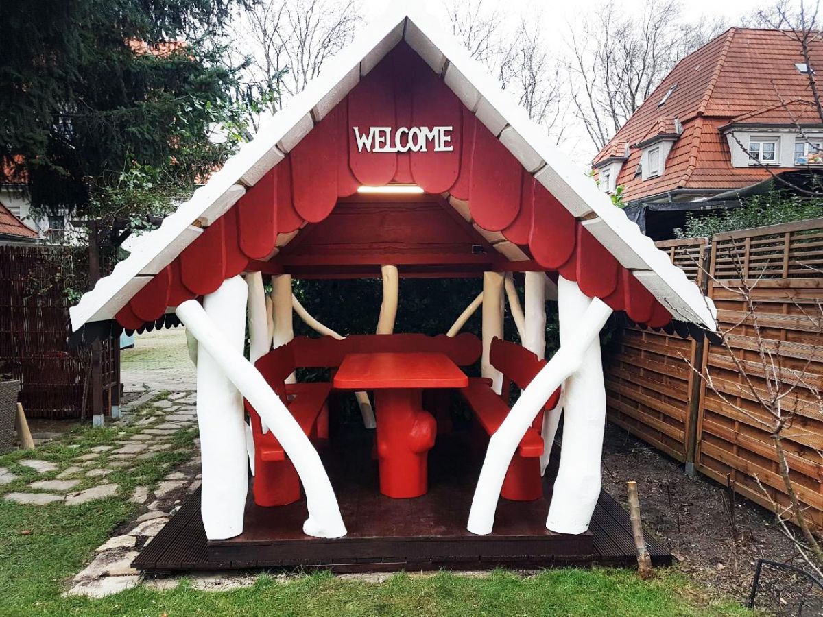 Rustic Wooden Log Gazebo