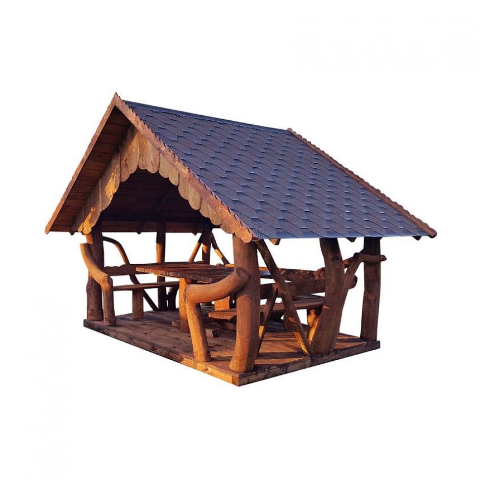 Rustic Timber Log Gazebo (2m by 3m) Rustic Timber Log Gazebo (2m by 3m)