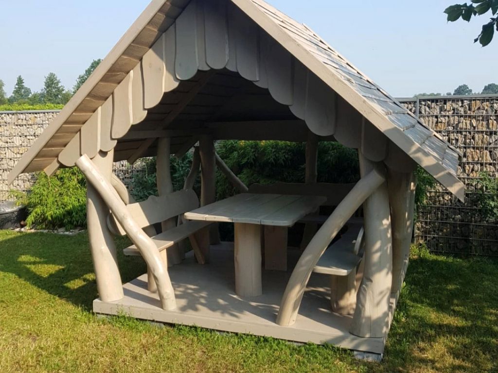 250 | 250 Rustic Timber Log Gazebo - Out of the Woods Gazebos