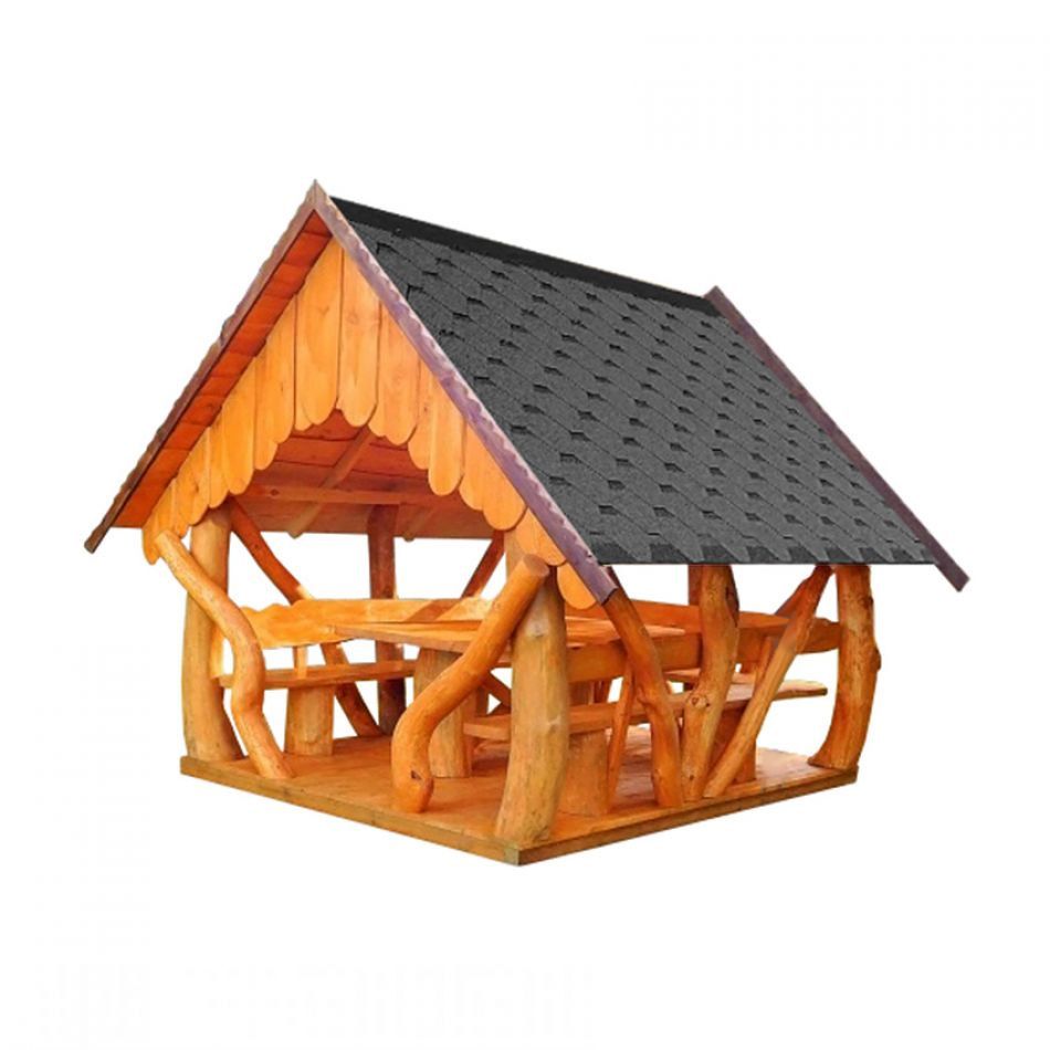 Rustic Timber Log Gazebo (2.5m by 2.5m) Rustic Timber Log Gazebo (2.5m by 2.5m)