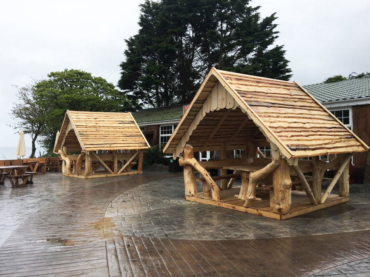 Rustic Wooden Log Gazebo