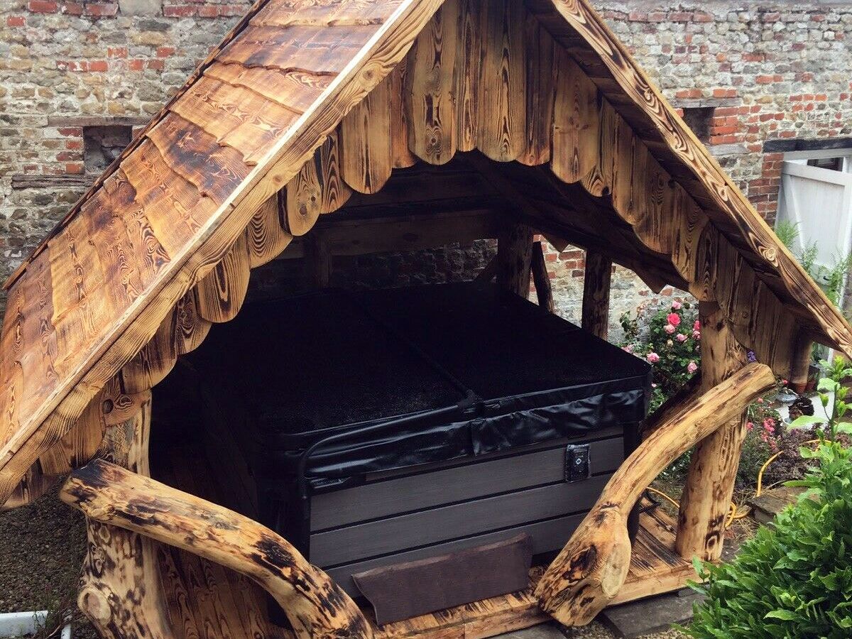 Rustic Wooden Log Gazebo