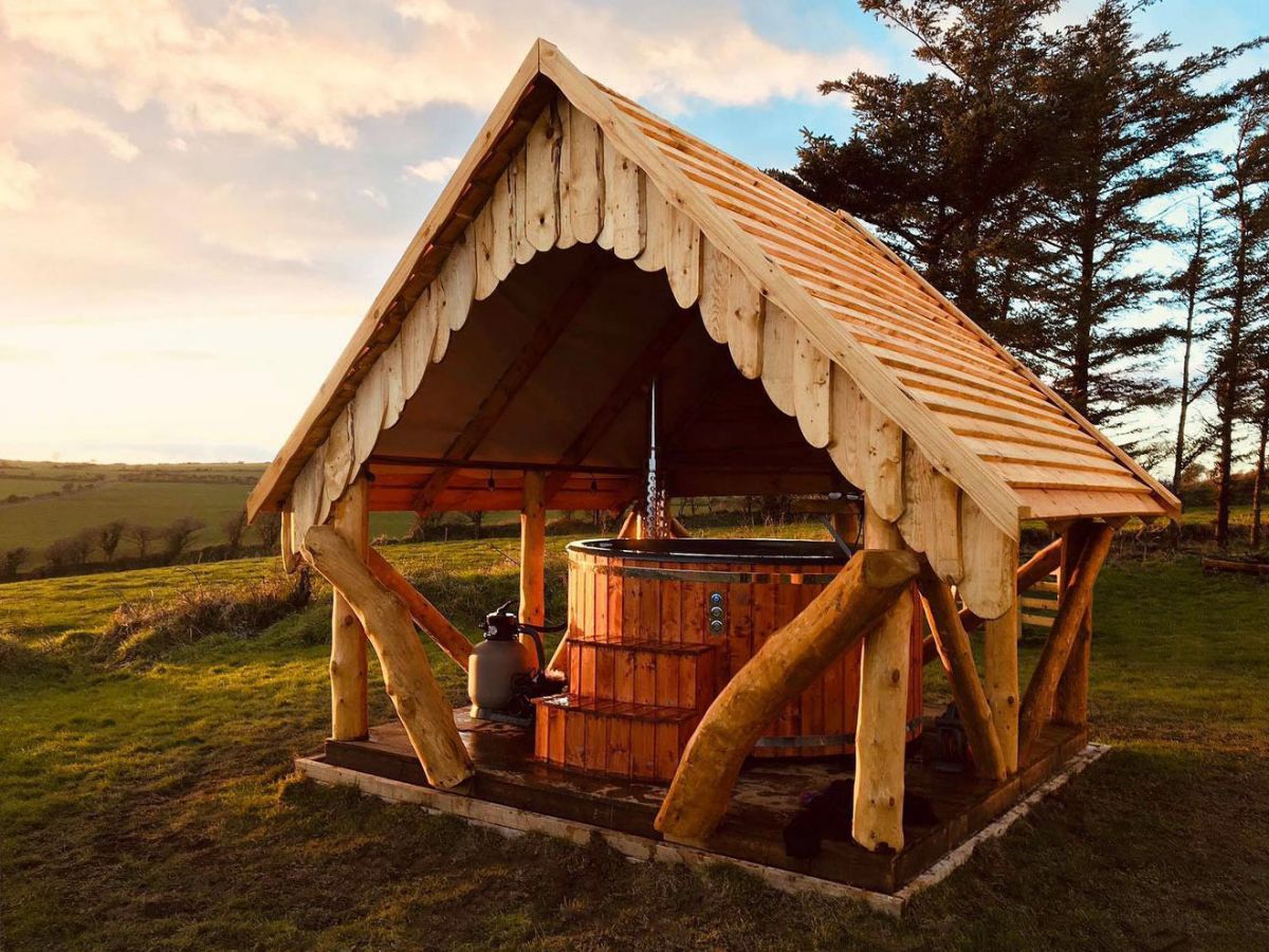 Rustic Wooden Log Gazebo