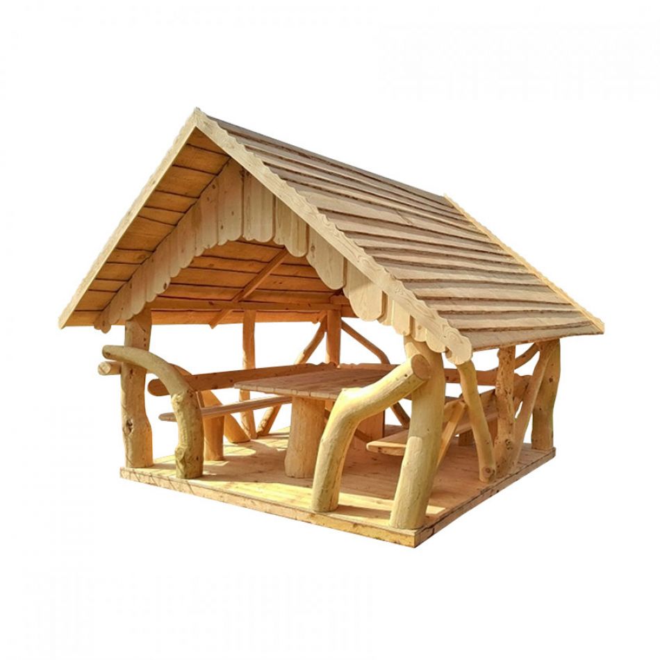 Rustic Timber Log Gazebo (3m by 3m) Rustic Timber Log Gazebo (3m by 3m)
