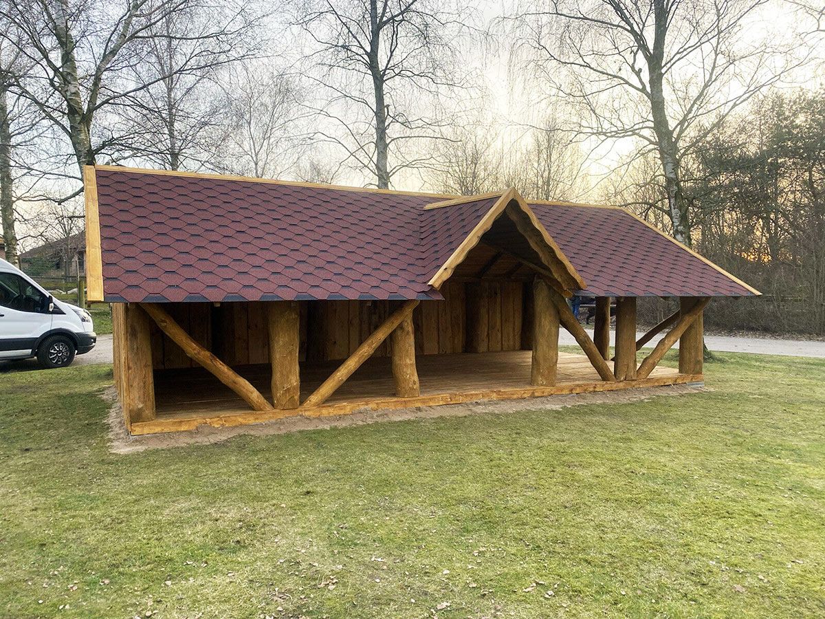 Rustic Timber Log Gazebo Pavilion (8m by 4m) Rustic Timber Log Gazebo Pavilion (8m by 4m)