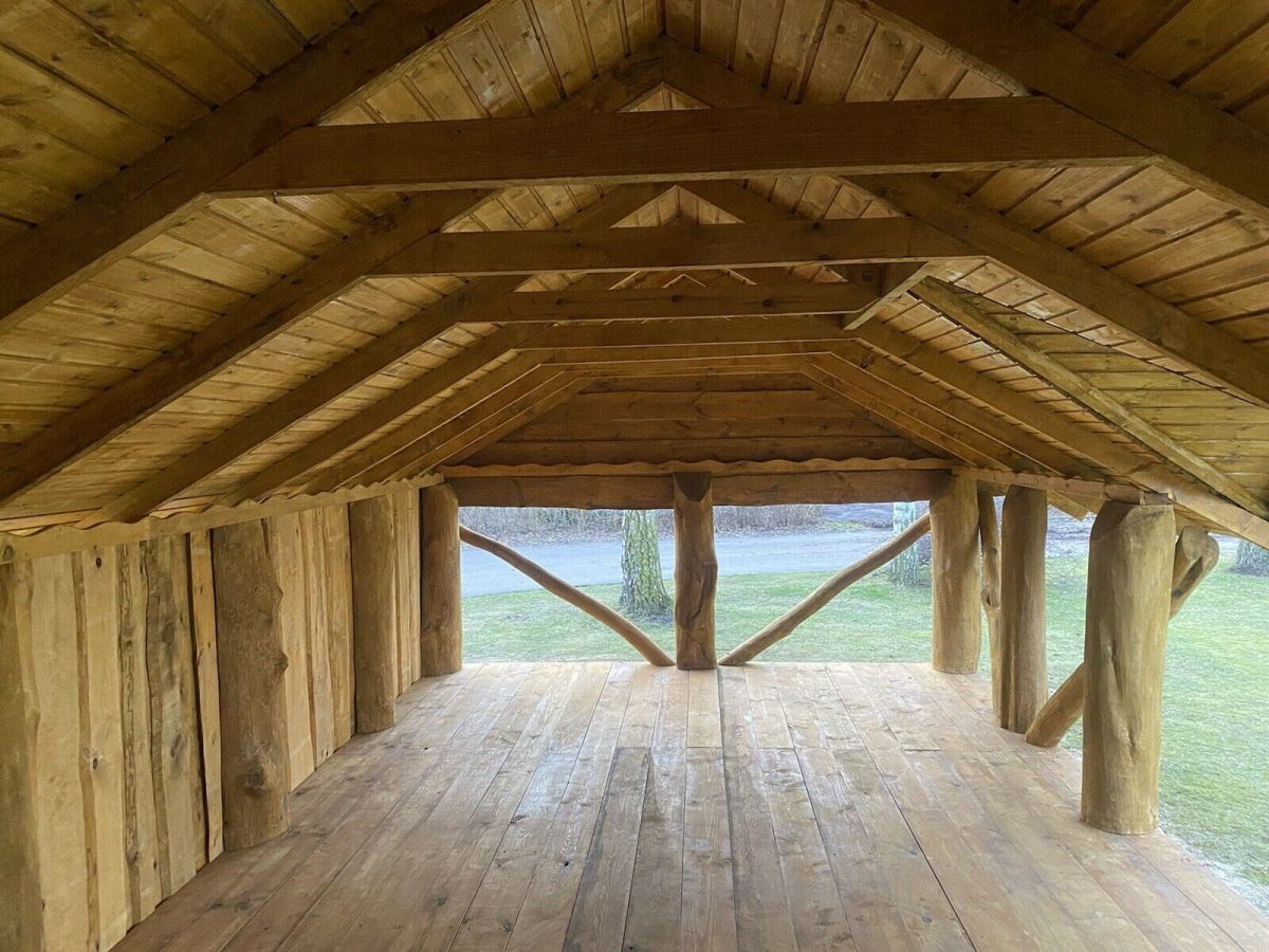 Rustic Timber Log Gazebo Pavilion (8m by 4m) Rustic Timber Log Gazebo Pavilion (8m by 4m)