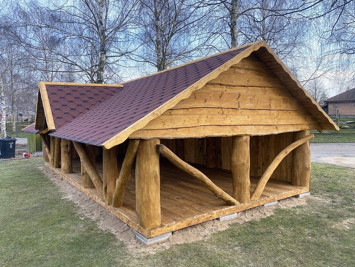 800 400 Rustic Timber Log Pavilion Out of the Woods Gazebos