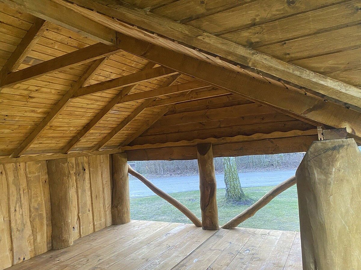 Rustic Wooden Log Gazebo Pavilion