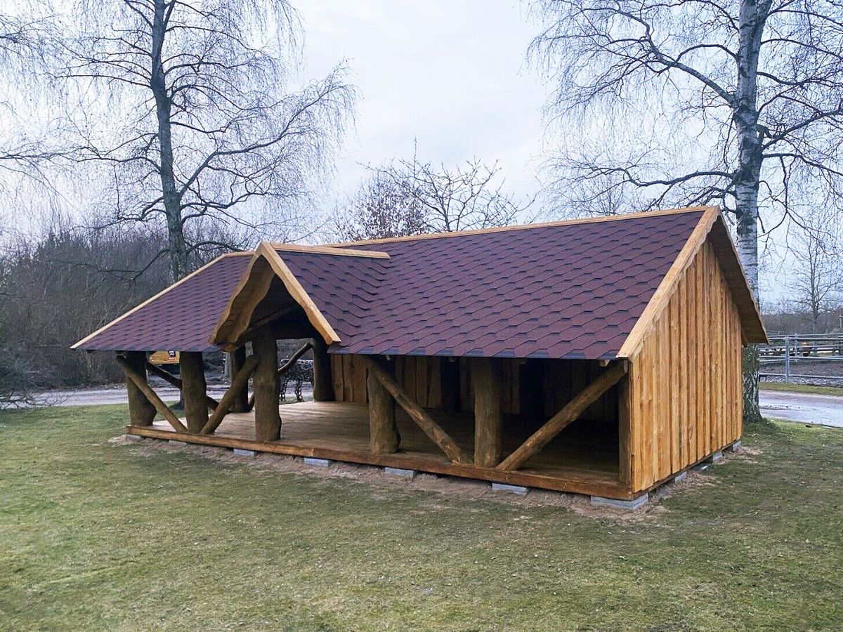 Rustic Wooden Log Gazebo Pavilion