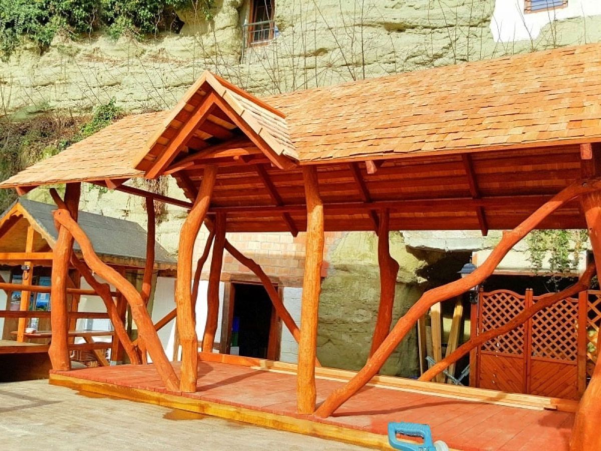 Rustic Wooden Log Gazebo