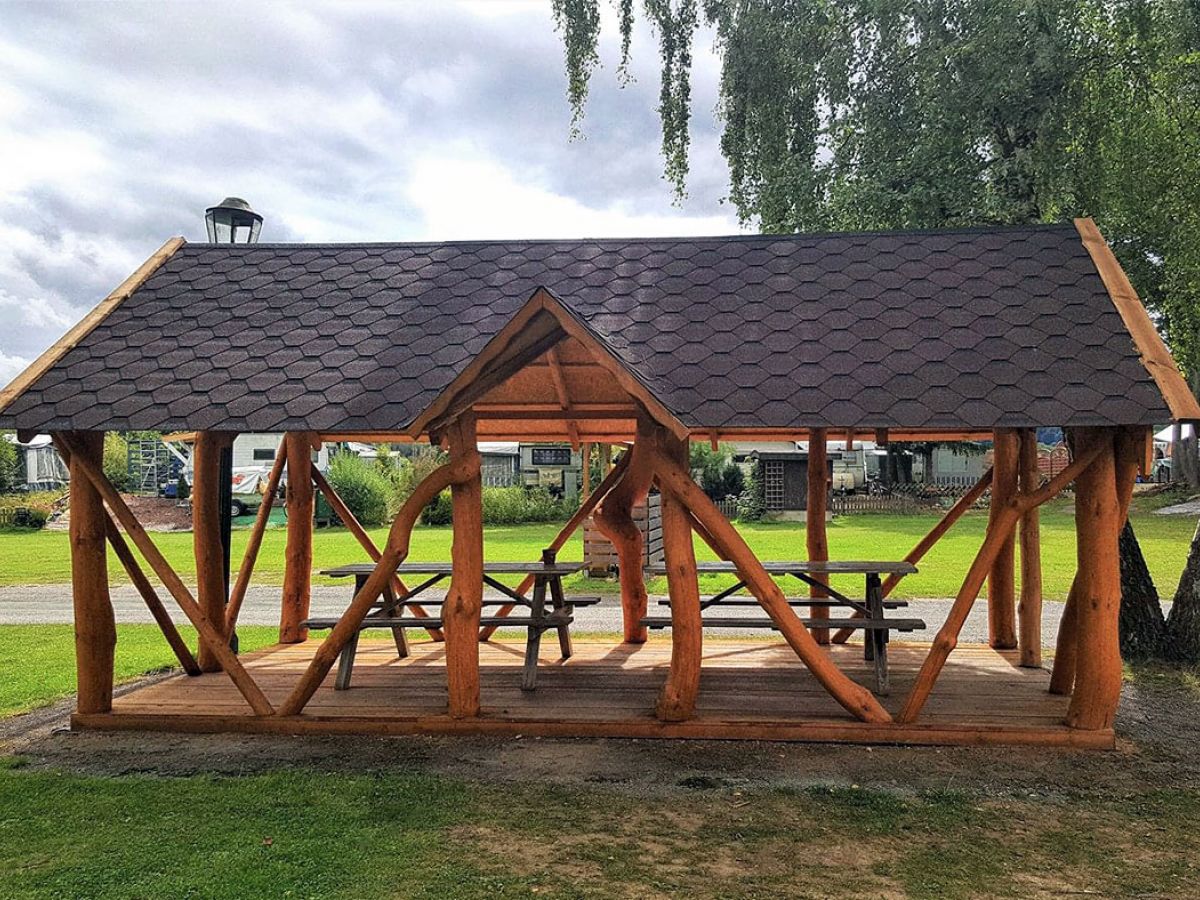 Rustic Timber Log Gazebo Pavilion (6m by 3m) Rustic Timber Log Gazebo Pavilion (6m by 3m)