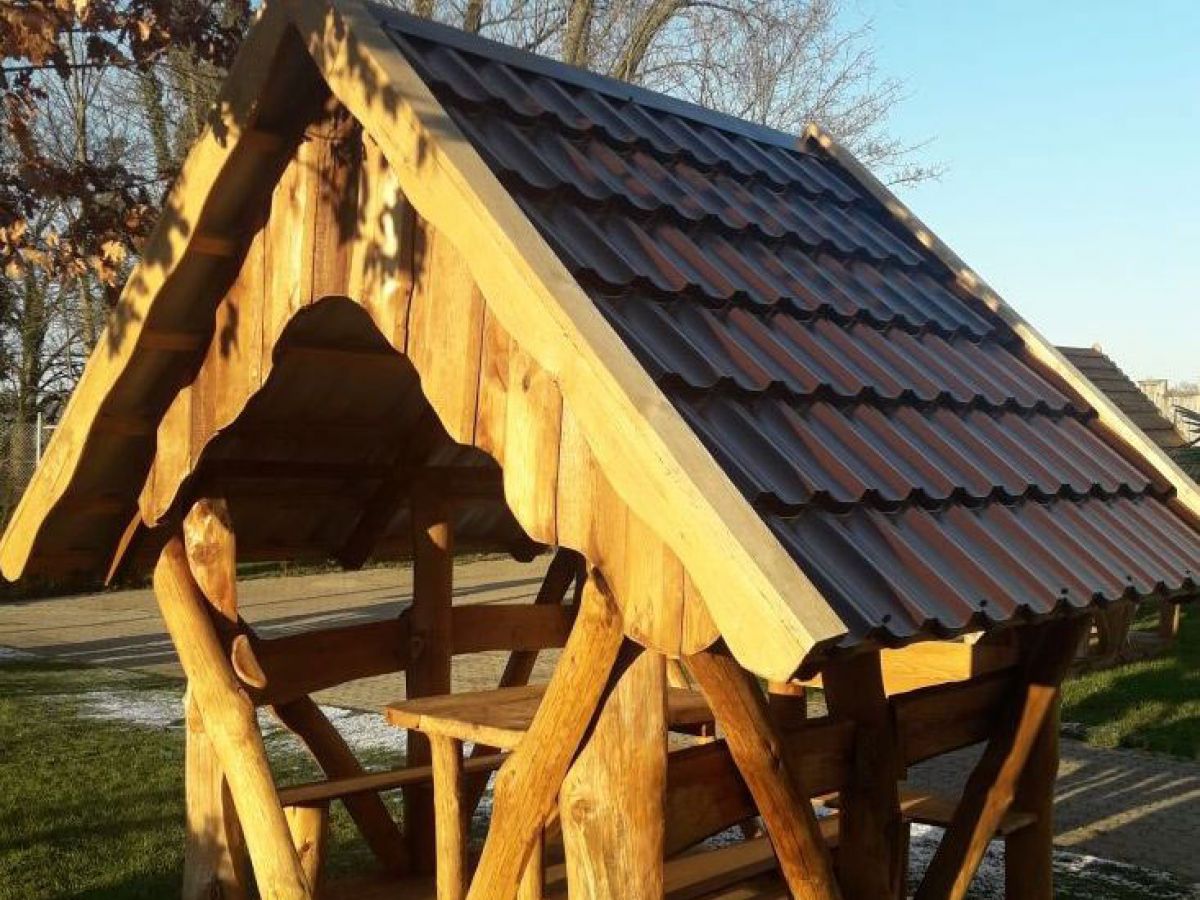Rustic Wooden Log Gazebo
