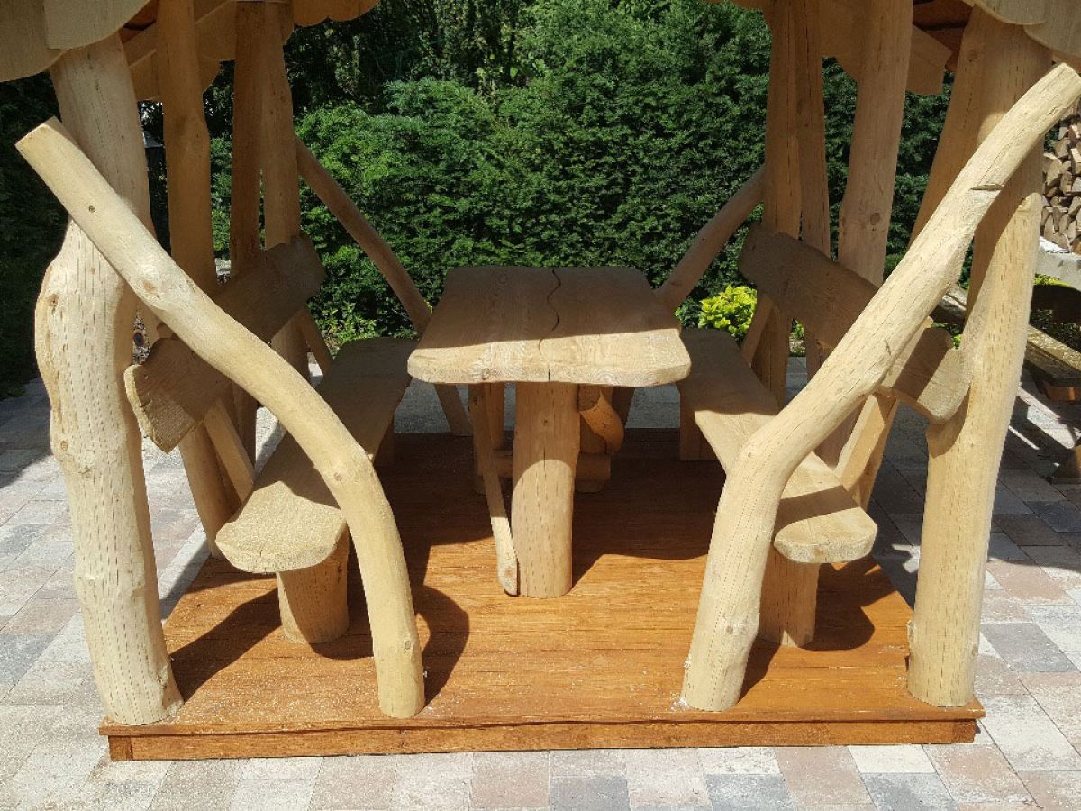 Rustic Wooden Log Gazebo