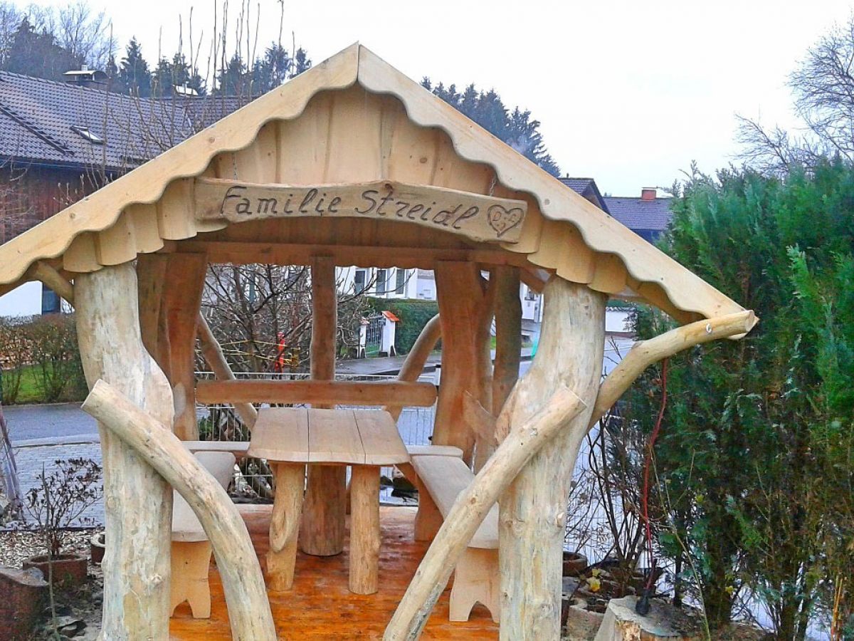 Rustic Wooden Log Gazebo