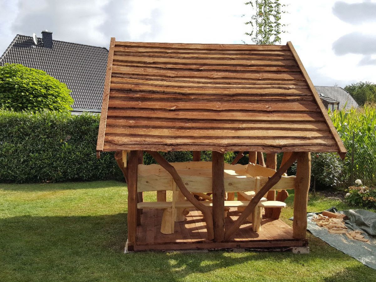 Rustic Wooden Log Gazebo