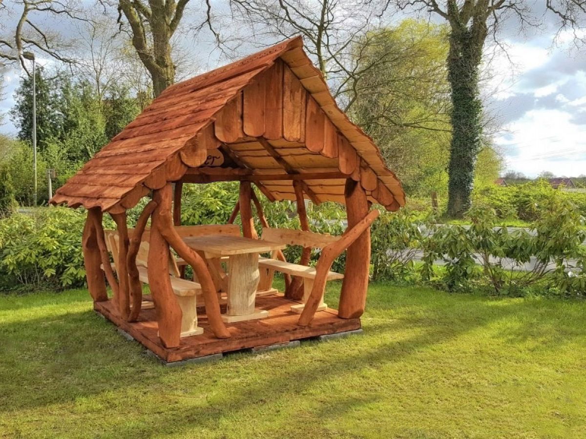 Rustic Wooden Log Gazebo